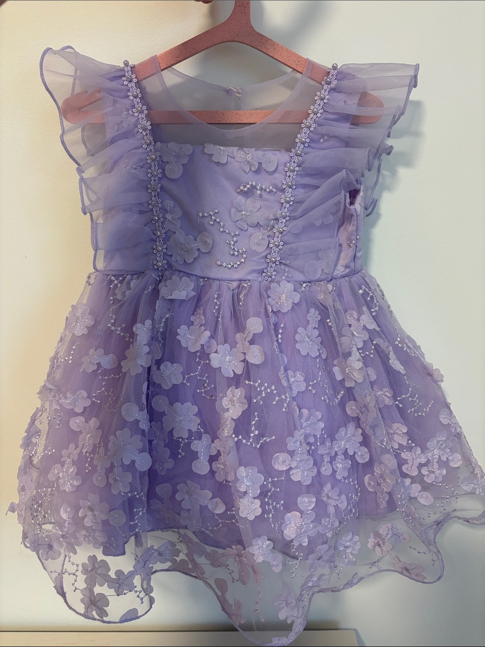 Lilac Floral Tulle Party Dress